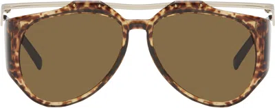 Saint Laurent Amelia Aviator-style Tortoiseshell Acetate And Gold-tone Sunglasses