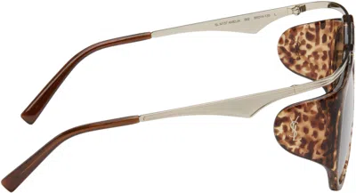 Saint Laurent Amelia Aviator-style Tortoiseshell Acetate And Gold-tone Sunglasses