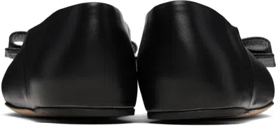Ferragamo Vanna Vara Bow Ballet Flats In Calf Leather In Black