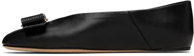 Ferragamo Vanna Vara Bow Ballet Flats In Calf Leather In Black