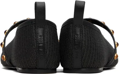 Rag & Bone Black Spire Straw Mary Jane Ballerina Flats In Black