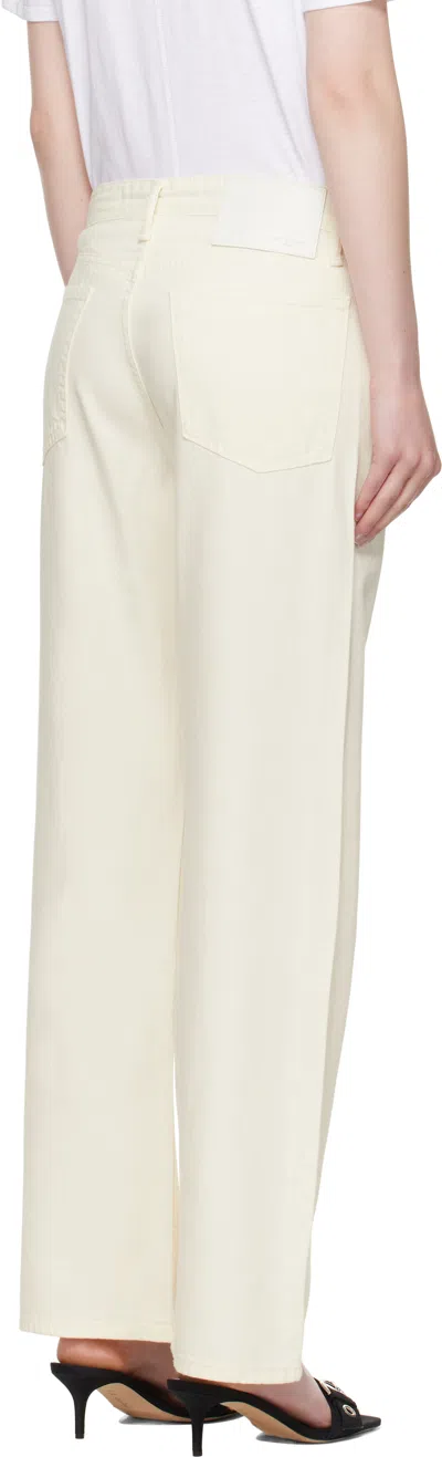 Rag & Bone Off-white Featherweight Logan Wide-leg Jeans In Yellow