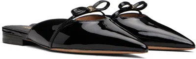 Ferragamo Bow Patent Pointed Toe Sandals In Black