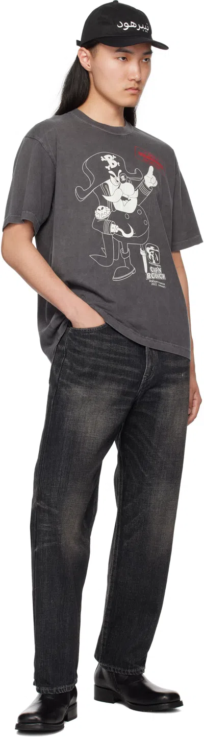 Neighborhood Black Washed Denim Dp Wide Jeans