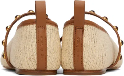 Rag & Bone Beige Spire Straw Mary Jane Ballerina Flats In Neutral