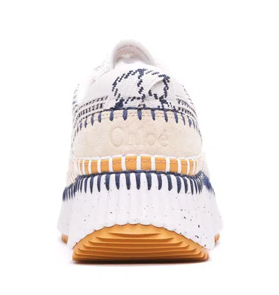 Chloé Nama Embroidered Suede And Recycled-mesh Sneakers