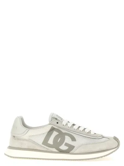 Dolce & Gabbana Cushion Sneaker In Mixed Materials Color White