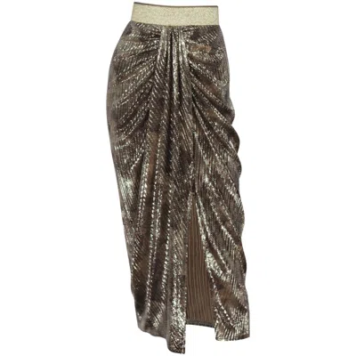 Me&thee Women's Never A Rose Gold Metallic Skirt In Brown