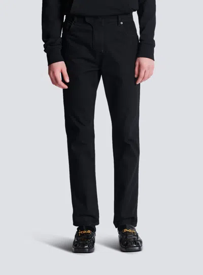 Balmain Vintage Black Denim Pants With Classic Five-pocket Design