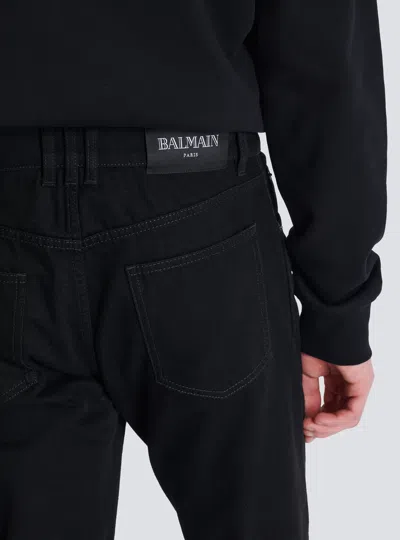 Balmain Vintage Black Denim Pants With Classic Five-pocket Design
