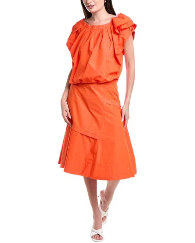 3.1 Phillip Lim Gathered-detail Off-shoulder Blouse In Orange
