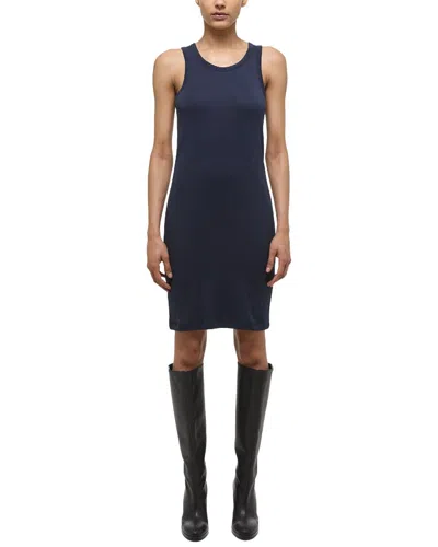 Helmut Lang Soft Ribbed Tank Dress In Blue