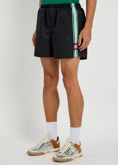 Casablanca Patterned Shorts With Elastic Waistband And Side Stripe