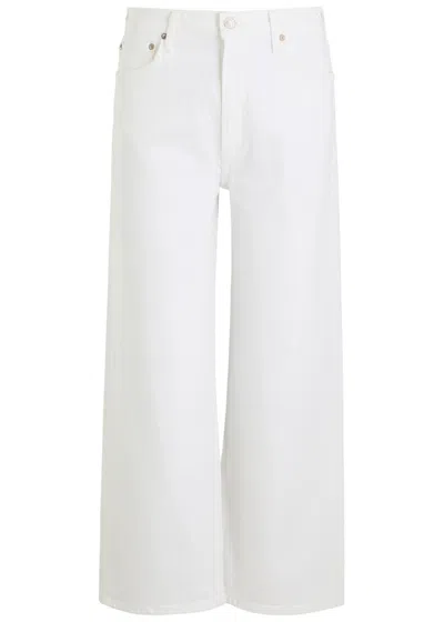 Agolde Low Curve Frayed Jeans In White