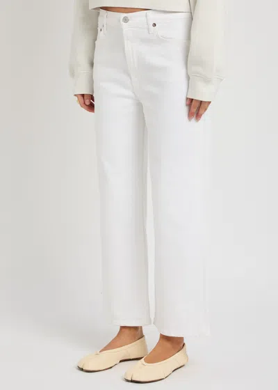Agolde Low Curve Frayed Jeans In White