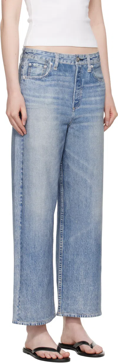 Rag & Bone Blue Wide Miramar Andi Sweatpants