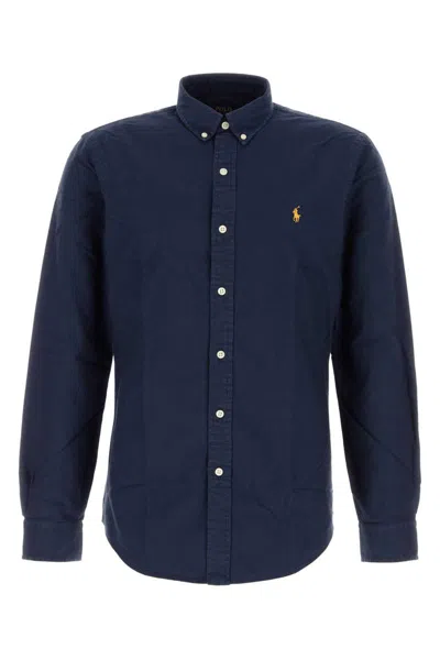 Polo Ralph Lauren Oxford Shirt With Button-down Collar And Long Sleeves In Blue