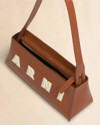 Marni Museo Hobo Leather Shoulder Bag In Brown