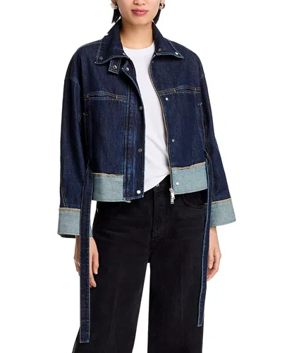 3.1 Phillip Lim Boxy Jacket With Waist Ties Dark Indigo In Blue