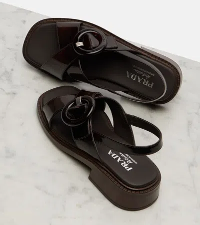 Prada Brused Leather Sandals