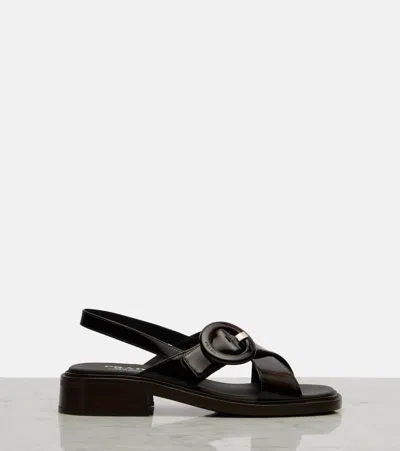 Prada Brused Leather Sandals