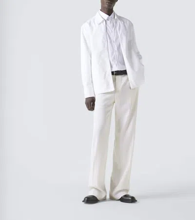 Jil Sander Zippered Shirt With Buttoned Cuffs In White