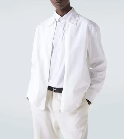 Jil Sander Zippered Shirt With Buttoned Cuffs In White