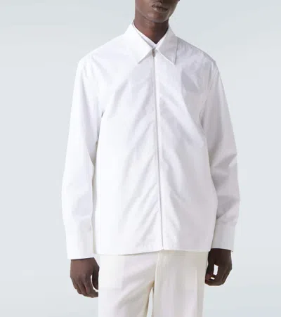 Jil Sander Zippered Shirt With Buttoned Cuffs In White