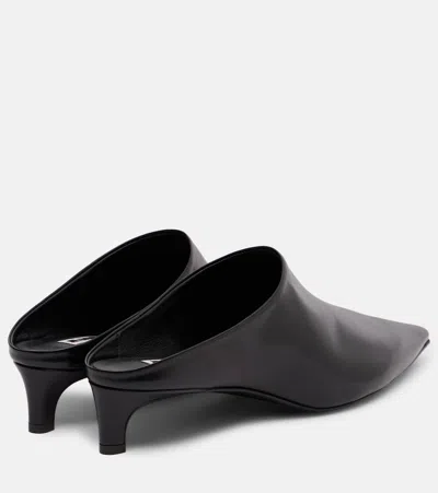 Jil Sander Leather Mules In Black
