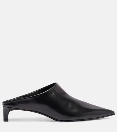 Jil Sander Leather Mules In Black