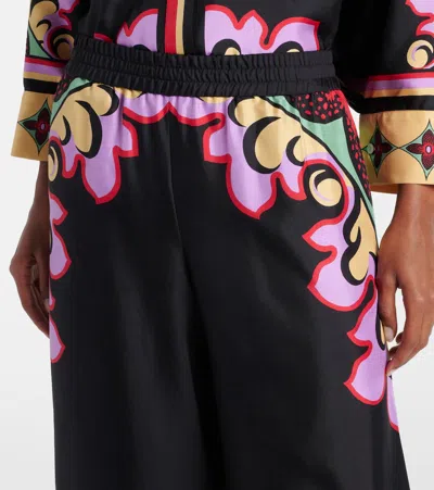 La Doublej La Double J Silk Twill Palazzo Pants With Relaxed Leg Design In Multi