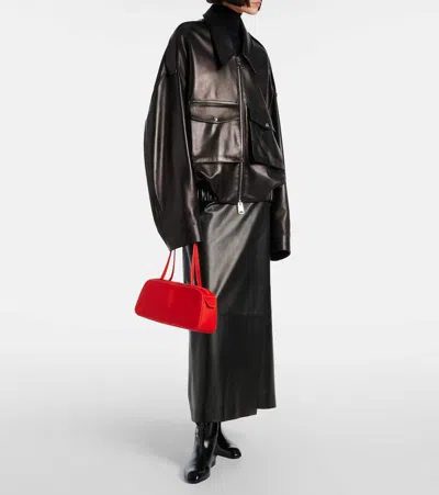 Khaite Womens Simona Suede Shoulder Bag Rebel In Red