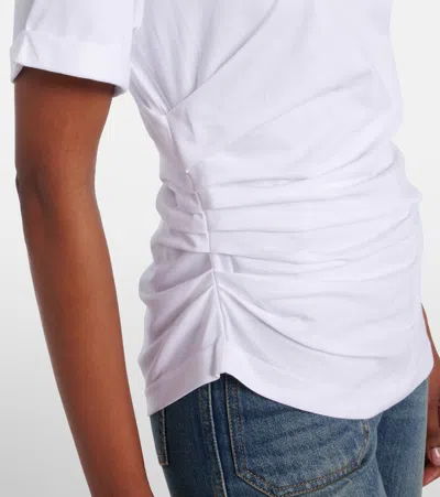 Victoria Beckham Asymmetrical White Cotton T-shirt