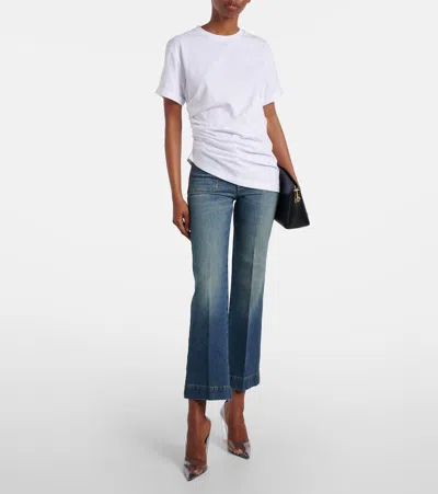Victoria Beckham Asymmetrical White Cotton T-shirt