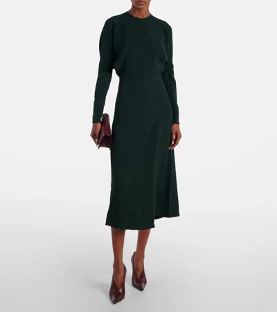 Victoria Beckham Dolman Viscose Blend Midi Dress In Black
