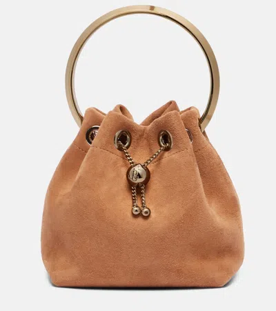 Jimmy Choo Bon Bon Mini Bucket Bag In Brown