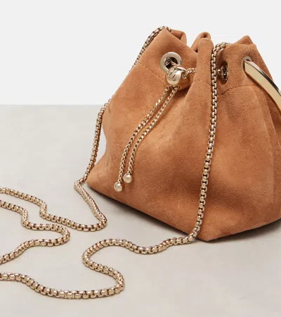 Jimmy Choo Bon Bon Mini Bucket Bag In Brown