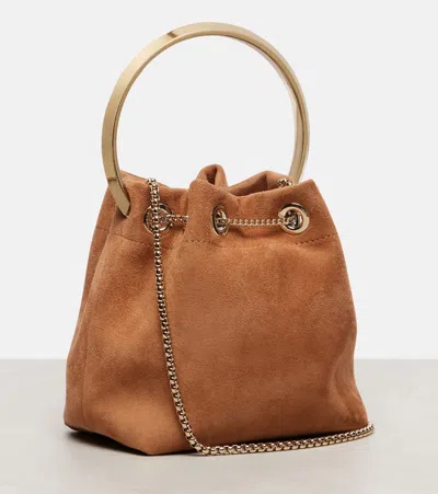 Jimmy Choo Bon Bon Mini Bucket Bag In Brown