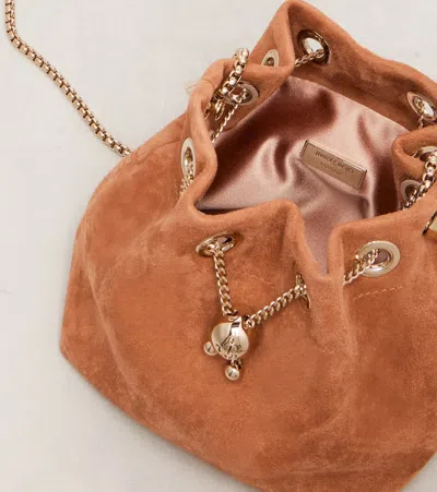 Jimmy Choo Bon Bon Mini Bucket Bag In Brown