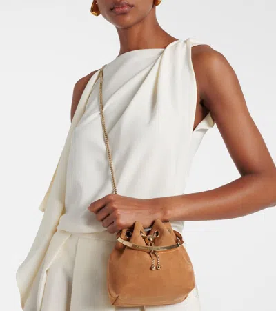 Jimmy Choo Bon Bon Mini Bucket Bag In Brown