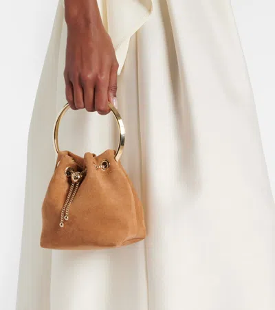 Jimmy Choo Bon Bon Mini Bucket Bag In Brown