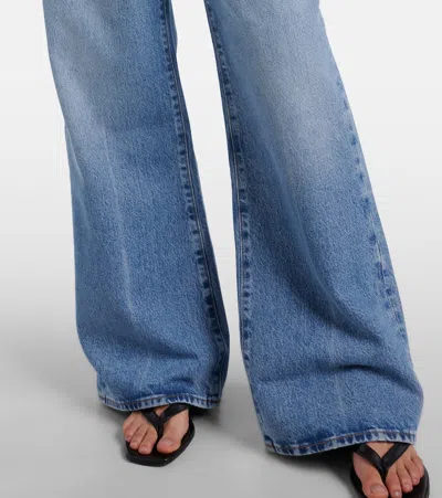 Frame Le Slim Palazzo Raw After Wide Leg Jean In Canals In Blue