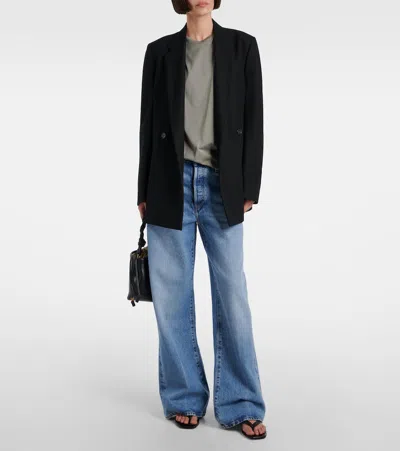 Frame Le Slim Palazzo Raw After Wide Leg Jean In Canals In Blue