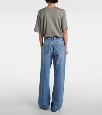 Frame Le Slim Palazzo Raw After Wide Leg Jean In Canals In Blue