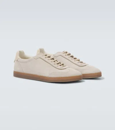 Brunello Cucinelli Beige Lace Up Sneakers In Multi