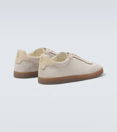Brunello Cucinelli Beige Lace Up Sneakers In Multi