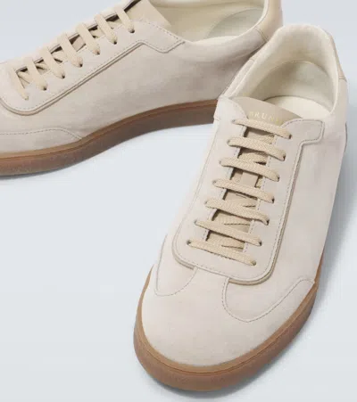 Brunello Cucinelli Beige Lace Up Sneakers In Multi