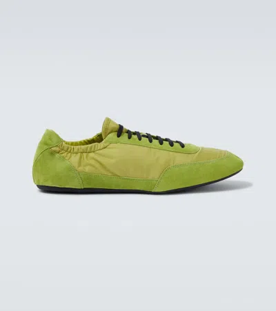 Prada Men's Collapse Nylon And Suede Low-top Sneakers