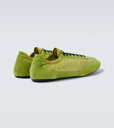 Prada Men's Collapse Nylon And Suede Low-top Sneakers