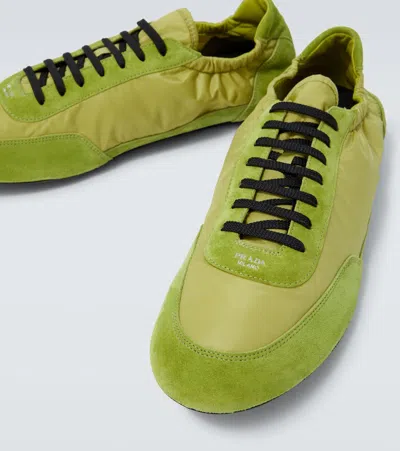 Prada Men's Collapse Nylon And Suede Low-top Sneakers
